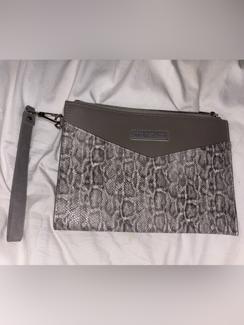 Simply Southern Snakeskin Zippered Wristlet Clutch